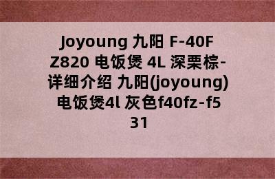 Joyoung 九阳 F-40FZ820 电饭煲 4L 深栗棕-详细介绍 九阳(joyoung)电饭煲4l 灰色f40fz-f531